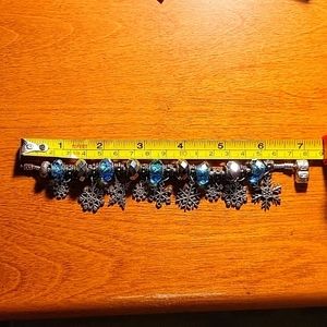 Pandora 925 sterling silver snake chain charm bracelet